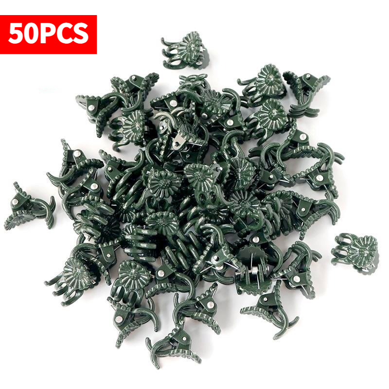 Gardening Tools Bundle - 50PCS 5-Claw Dark Green Plant Clips
