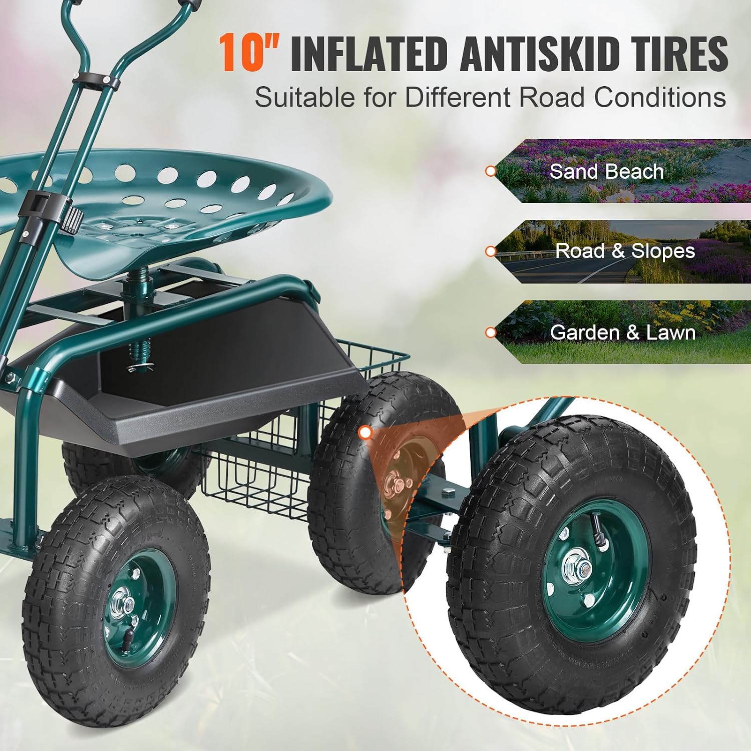 Garden Cart Rolling Workseat w - Gardening Tools And Uses review and price